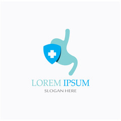 Fototapeta premium stomach health and stomach care logo design icon vector template