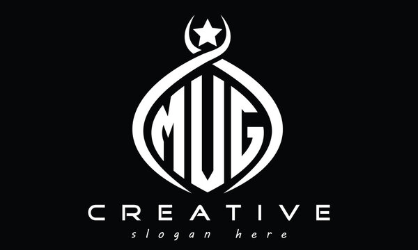 MVG three letters monogram curved initial logo design, geometric oval creative modern logo, vector template