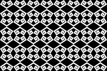 Black and white Geometric ethnic oriental pattern traditional Design for background,carpet,wallpaper,clothing,wrapping,Batik,fabric,Vector illustration embroidery style.