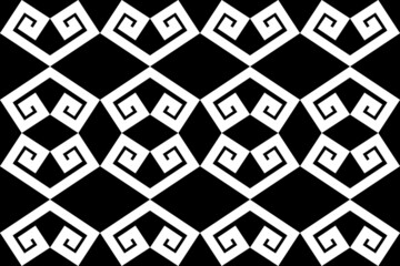 Black and white Geometric ethnic oriental pattern traditional Design for background,carpet,wallpaper,clothing,wrapping,Batik,fabric,Vector illustration embroidery style.