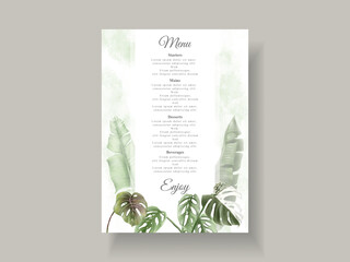 Beautiful floral tropical wedding invitation card