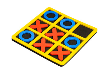 Tic tac toe toy foam board accessory, tic-tac-toe, noughts and crosses gadget, object isolated on...