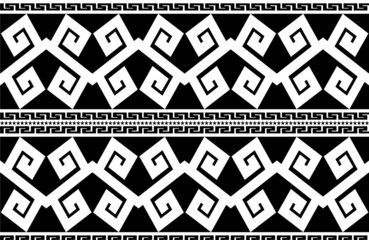 Black and white Geometric ethnic oriental pattern traditional Design for background,carpet,wallpaper,clothing,wrapping,Batik,fabric,Vector illustration embroidery style.
