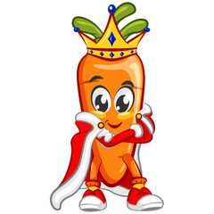 vector illustration of the mascot of the king of carrots