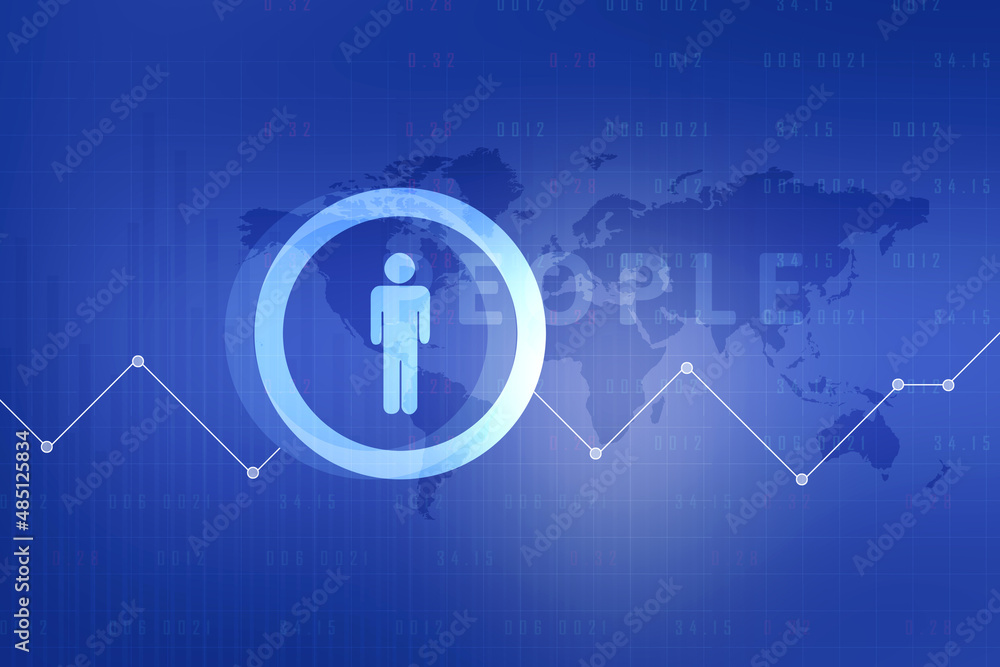 Poster 2d digital abstract business networking background