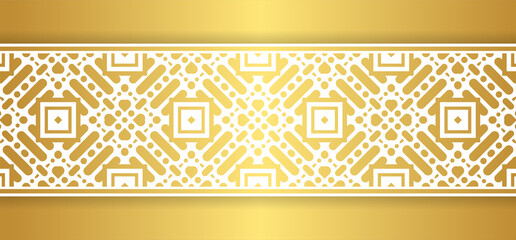 Golden ornamental border design template