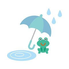 カエルと雨