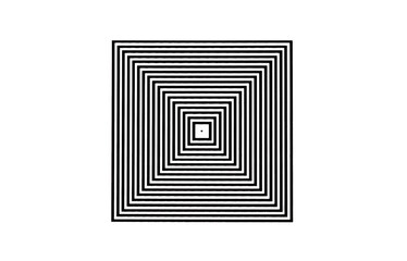 Abstract striped black and white square, modern pop art minimal flat design element, isolated on white cut out Simple geometry abstract, shapes, hypnotic repetitive stripes pattern, minimalism, nobody