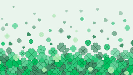 Lucky clover falling on green background, perfect for the wallpaper, postcard, and background illustration