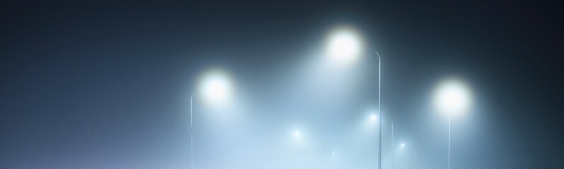 Street lanterns and traffic lights. Empty street at night. Concept urban scene. Infrastructure,...