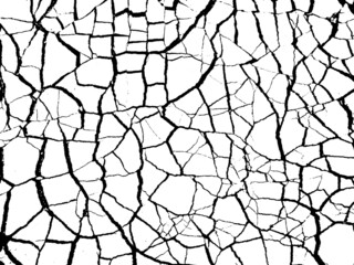 Background from cracks, scratches, chips.  Vector background.  Grunge texture black and white. Abstract pattern.