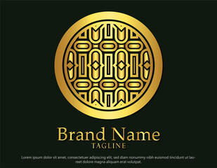 luxury ornament style line art logo