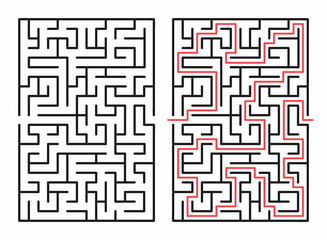 Abstract maze / labyrinth with entry and exit. Vector labyrinth 297.
