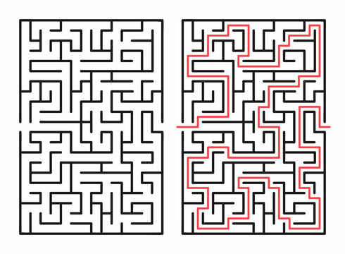 Abstract maze / labyrinth with entry and exit. Vector labyrinth 297.