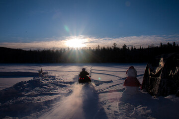Sunrise snowmobiler
