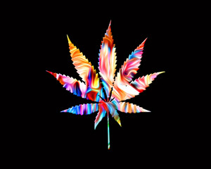 Marijuana Cannabis Pot symbol Fire Flames Icon Logo Burning Glow illustration