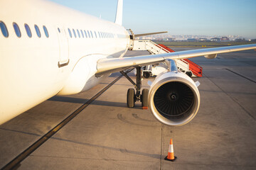 Airplane ready to take off at the airport
