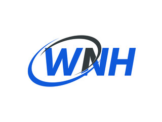 WNH letter creative modern elegant swoosh logo design