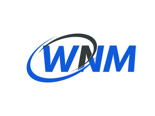 WNM letter creative modern elegant swoosh logo design