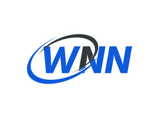WNN letter creative modern elegant swoosh logo design