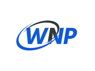 WNP letter creative modern elegant swoosh logo design