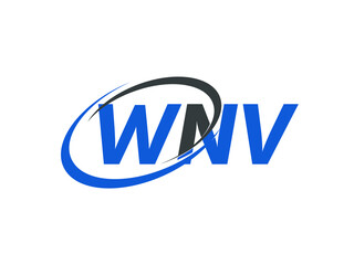WNV letter creative modern elegant swoosh logo design