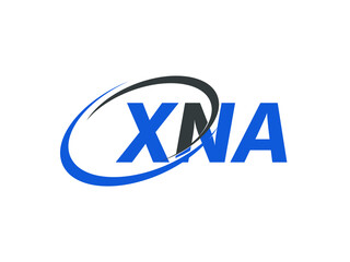 XNA letter creative modern elegant swoosh logo design