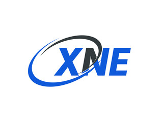 XNE letter creative modern elegant swoosh logo design