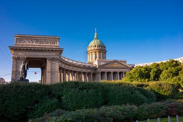 Fototapeta na wymiar Famous landmark Kazan cathedral in Saint Petersburg, Russia