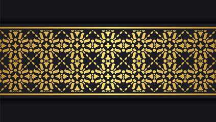 Elegant golden ornamental border template