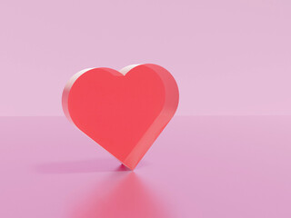 ピンク色のハートのモチーフ