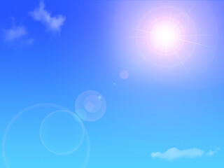 晴れた日に輝く太陽