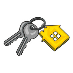 Keys to a new house real estate purchase, a logo   realtor