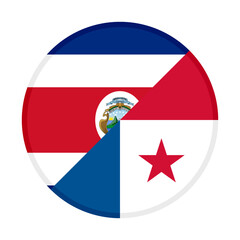 round icon with costa rica and panama flags. vector illustration isolated on white background