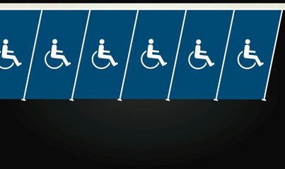 Parking area with disable person area. vector © marijaobradovic