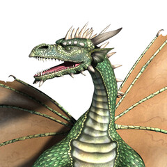 3d render of a standing stylish dragon in a crisp manner