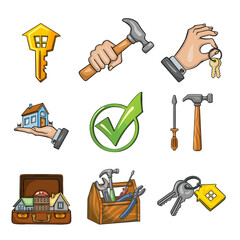 Real estate, getting the keys to a new apartment,