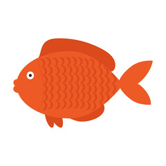 Red fish on a white background for use in clipart