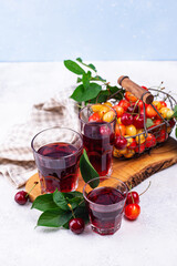 Fresh cherry juice. Summer drink