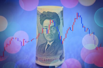 千円札とチャート