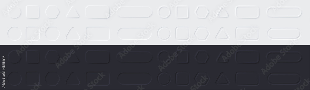 Wall mural neumorphic buttons mega set. different 3d shapes. web elements. 3d design