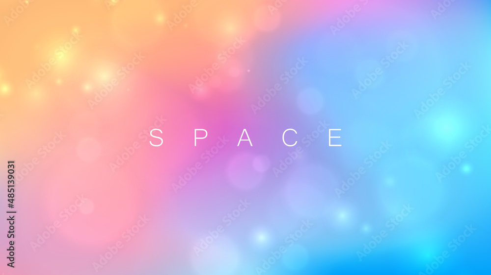Poster blurred background with bokeh effect and bright color gradient. space galaxy banner for your futuris