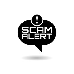 Scam alert icon with shadow