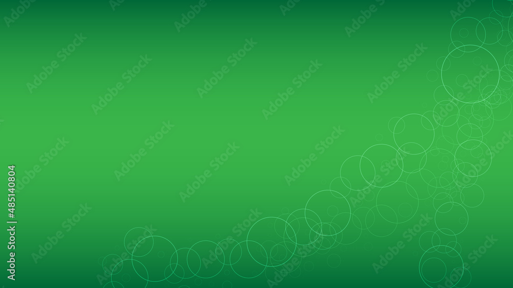 Poster futuristic abstract circles on a green gradient background. bubles on a green background.