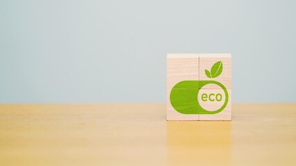 Eco switch / Power saving, Environment friendly, Eco lifestyle and Save energy sustainable concept