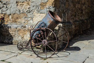 ancient cannon. ancient weapons in the castle