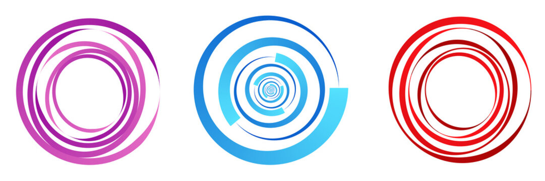 Gradient filled shaded design element, geometric shape set