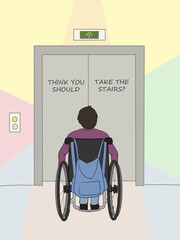 Person in Wheelchair Needing Elevator  © Michaela Oteri