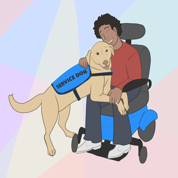 Person in Wheelchair with Service Dog