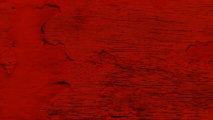Red peeled paint of wooden plank texture